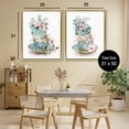 thumbnail image 3 of Stupell Industries French Country Stacked Teacup Chinoiserie Gold 2pc Floating Frame Art Set, 25 x 31 each, by Kim Allen, 3 of 7
