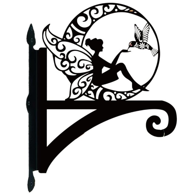 Soporte colgante para plantas con diseño de hada de la flor de la luna para comederos de pájaros, apto para campanillas de viento, macetas y linternas.