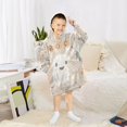 thumbnail image 6 of FORMRS Wearable Blanket Hoodie with Sleeves for Kids Cozy Flannel Sweatshirt, Halloween Ghosts, 6 of 7