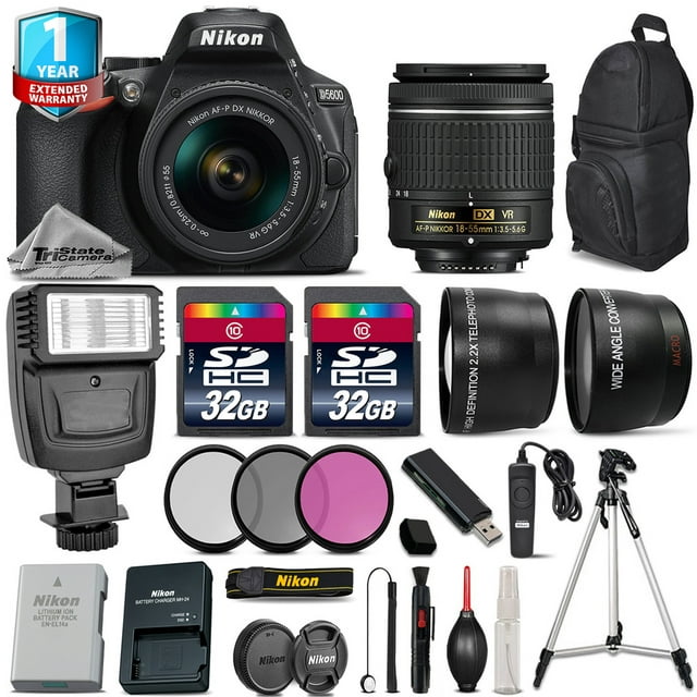 Nikon D5600 DSLR Camera + 18-55mm VR + Flash  + Filters + Remote + 1yr Warranty