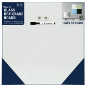 Quartet Magnetic Glass Dry-Erase Board, Frameless, 17" x 17", White (1717WGB)