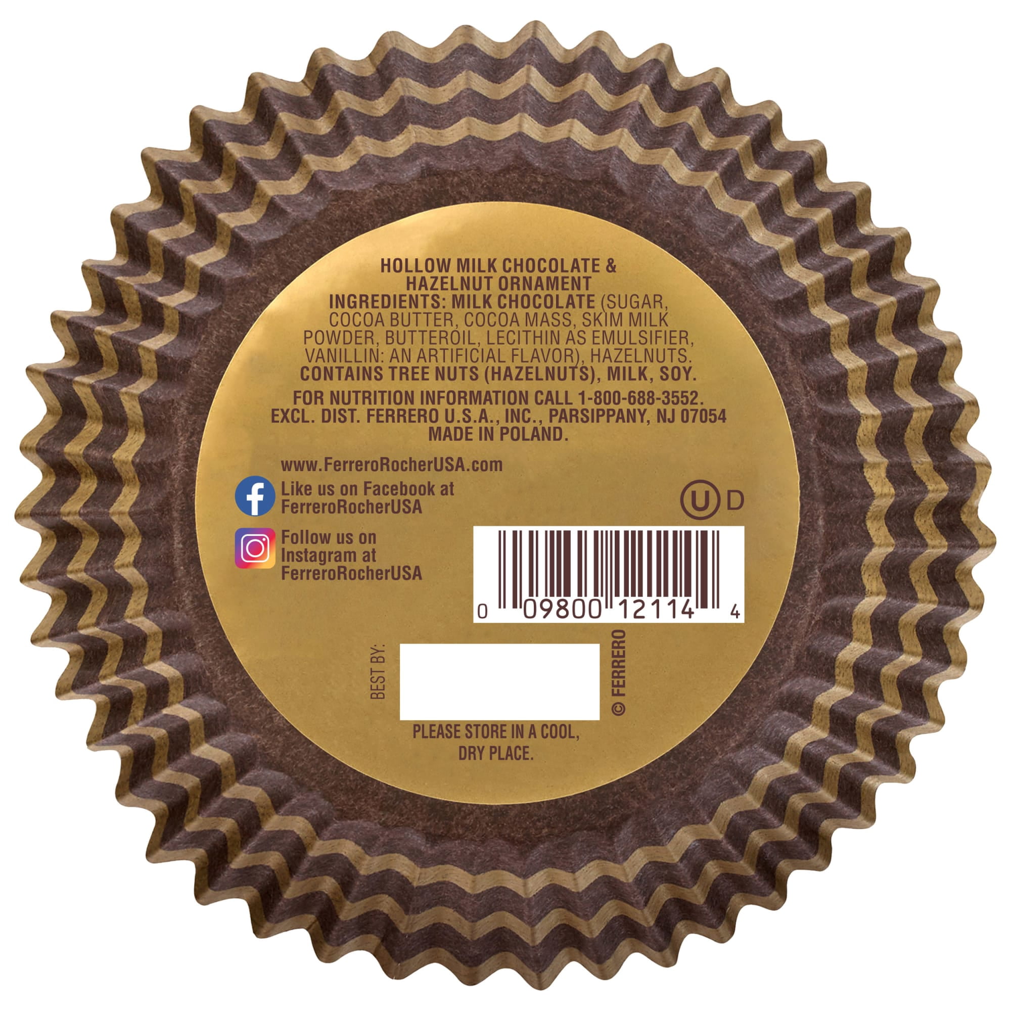 Grand Ferrero Rocher Milk Chocolate, Valentine’s Day Gift, Premium Gifting, 4.4 oz