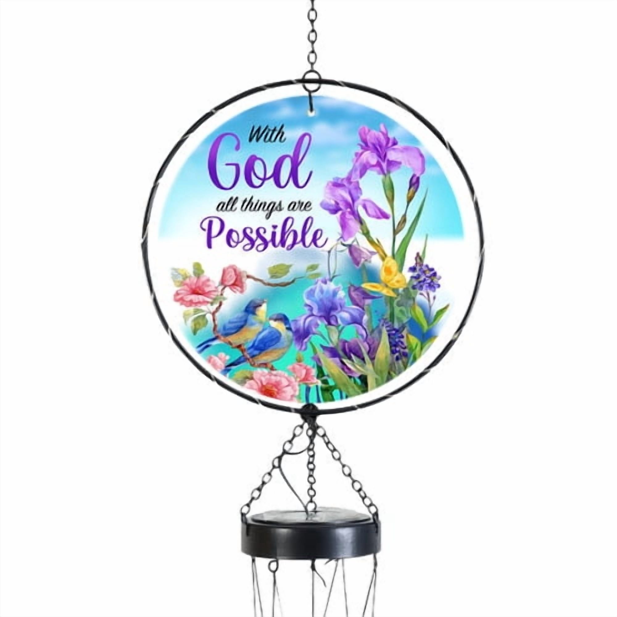 Briarwood Lane With God Illuminated Wind Chime