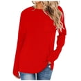 thumbnail image 1 of Timegard Womens Tops Crewneck Long Sleeve Drop Shoulder Basic Tee Fall Casual Loose Tops with Pocket, 1 of 5