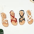 thumbnail image 7 of Ataiwee Women's Flat Slide Sandals - Casual Multiple Straps Criss Cross Thong Flat Summer Shoes., 7 of 7