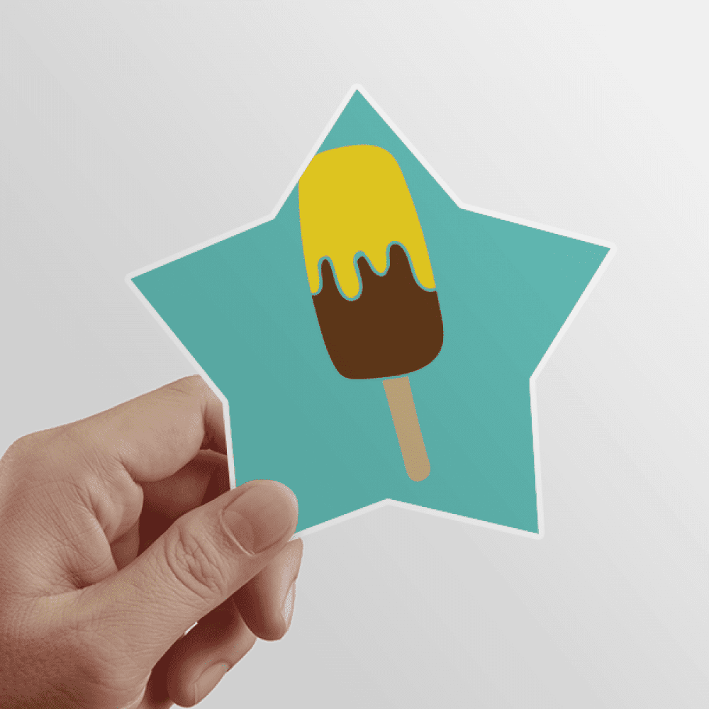 Yellow Brown Chocolate Sweet Ice Star Sticker Paster Vinyl Car Tags Decoration Decal