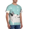 thumbnail image 2 of Vsdgher French Bulldog Taking a Bath Print Men's Dry Fit Mesh Athletic Shirts Moisture Wicking Tennis T-Shirt Tops, 2 of 9