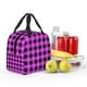 thumbnail image 5 of Easygdp Purple Black Buffalo Plaid Bolsa Térmica Premium - Tela Oxford Impermeable, Gran Capacidad, Bolsillo Frontal, Unisex para Trabajo, Escuela, Actividades al Aire Libre y Picnics, 5 of 8