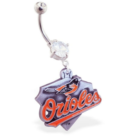 - Mspiercing Belly Ring With Official Licensed MLB Charm, Baltimore Orioles