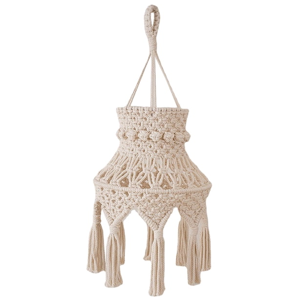 GOOHOCHY Tombre de lámpara macrame de tejer techo de techo ajustado de sombra colgante colgante de luz