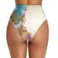 thumbnail image 3 of ASFGIMUJ Women High Waisted Bikini Bottom Retro Ruched Swim Short Shirred Tankinis Brief Swimming Trunks, 3 of 5