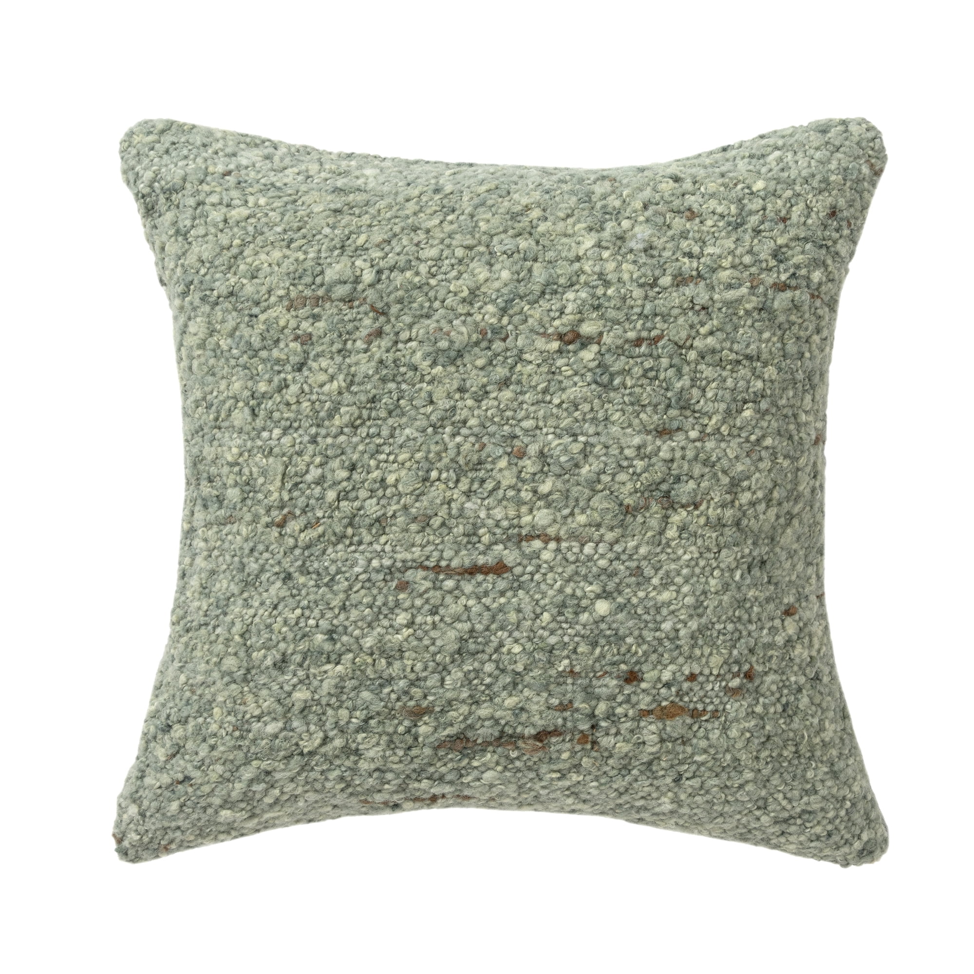 Harlow Hill Chester 24" x 24" Green Boucle Wool Adult Decorative Throw Pillow