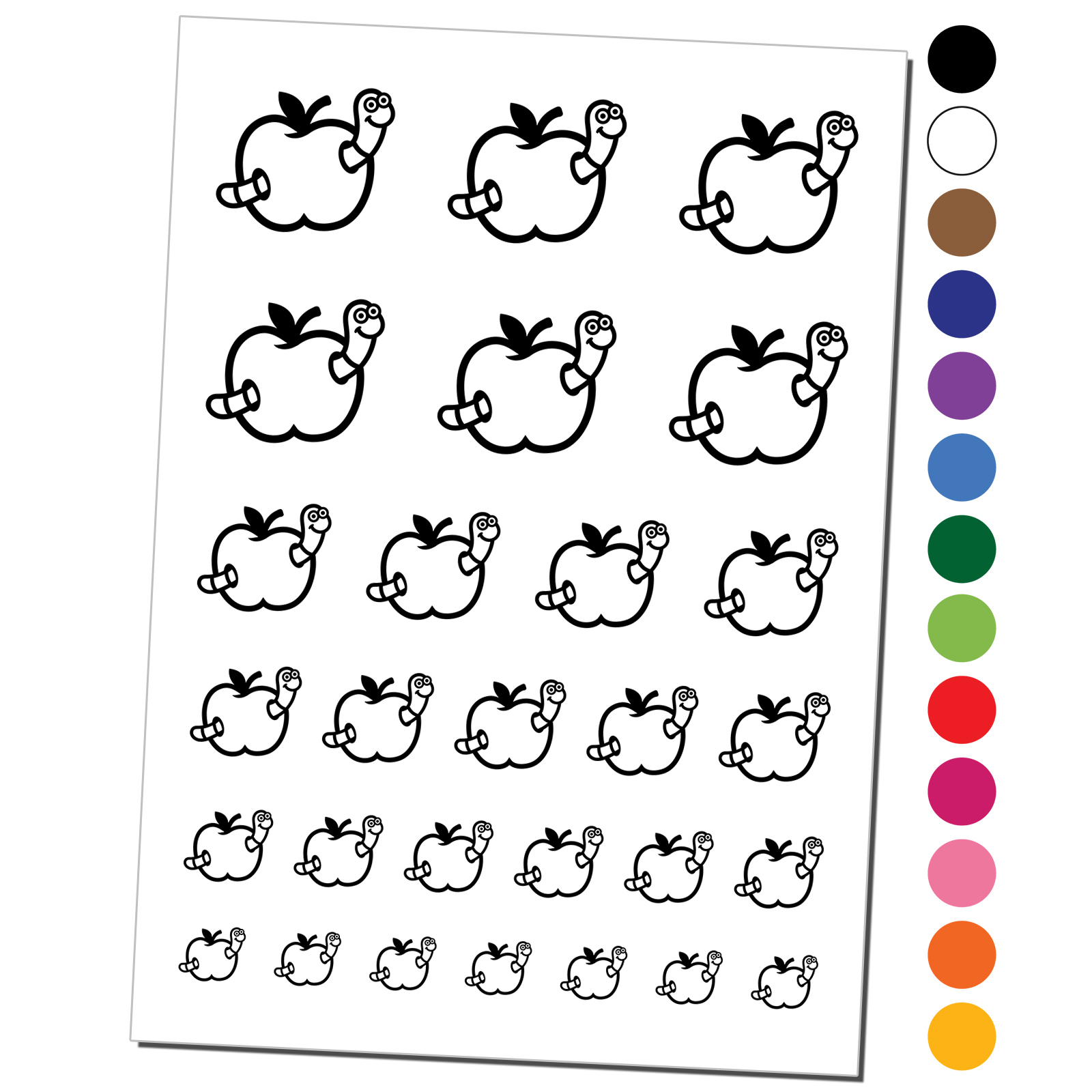Worm in Apple Water Resistant Temporary Tattoo Set Fake Body Art