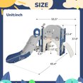 thumbnail image 6 of 7 in 1 Toddler Slide Playset Indoor Playground,Kids Slide Outdoor Freestanding Climber with Slie, Arch Tunnel, Toss and Basketball Hoop, for Toddlers, Kids Climbers Playground (Blue Grey), 6 of 7