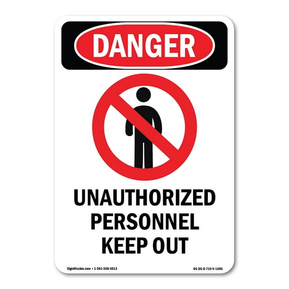 OSHA Danger Sign -  Unauthorized Personnel | Decal | Protect Your Business, Construction Site, Warehouse & Shop Area |  Made in The USA