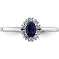 thumbnail image 5 of 14K White Gold Diamond And Oval Sapphire Halo Ring (Size 7) Made In India rm5757-sa-010-wa, 5 of 5