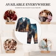 thumbnail image 7 of Lsque Moonlit Night Sky Wolf Pattern Long Sleeve Pajama Set for Women - Soft 2-Piece Sleepwear and Loungewear Set with Pockets, Comfy Nightwear-X-Large, 7 of 7