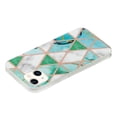 thumbnail image 4 of For Apple iPhone 13 (6.1") Stylish Geometric Marble Design Pattern Soft Silicone Rubber Hybrid Shockproof Lightweight Slim Phone Case For iPhone 13,Green and White Marble, 4 of 5