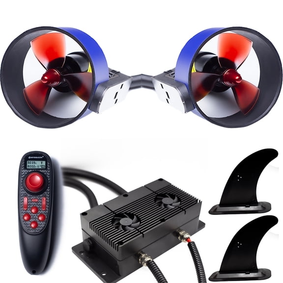 APISQUEEN U5 37LB Max Dual Underwater Thruster Set, 12-24V, A300/W300 Remote for Kayak