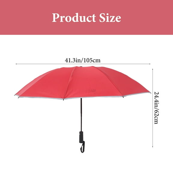 LEORX Red Foldable Outdoor Umbrella with Reflect Light and Quick Dry Fabric