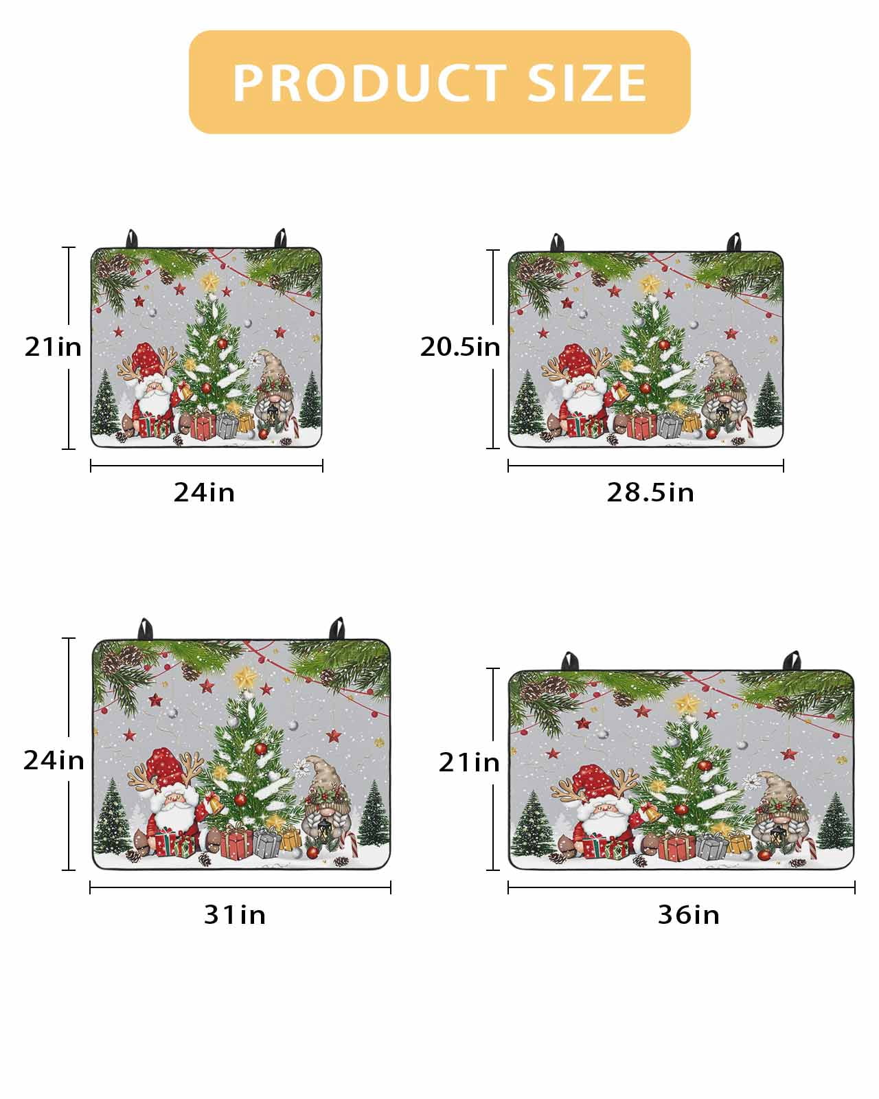 Large Induction Cooktop Protector Mat Grey Christmas Stove Top Covers for Electric Stove, Gnomes Xmas Tree Snowflake Winter Gifts Decorative Stove Burner Cover Mats, Glass Top Stove Cover