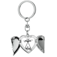 thumbnail image 1 of Búsqueda de planetas, naves espaciales humanas. Llavero de alas de ángel en forma de corazón, 1 of 3