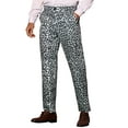 thumbnail image 4 of INSPIRE CHIC Animal Printed Dress Pants for Men's Flat Front Regular Fit Party Trousers Cheetah 34, 4 of 5