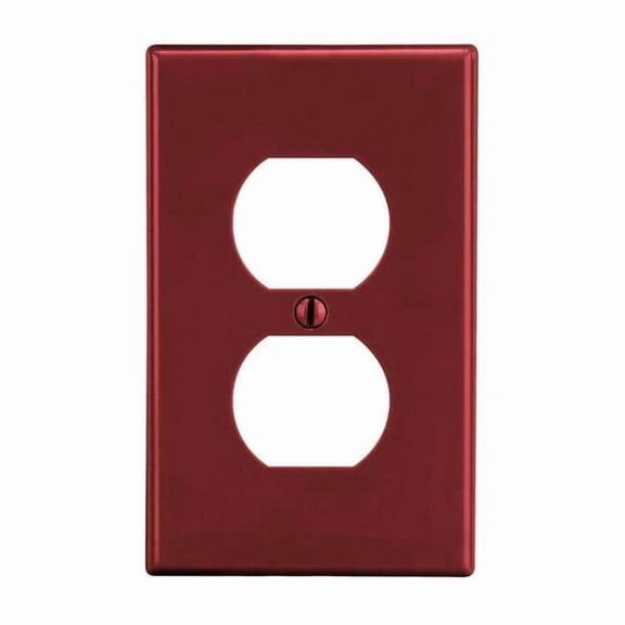 Hubbell Wiring Device-Kellems Dup Rcpt Wll Plt,Stnd;Red,1Gng,Smth Stn P8R