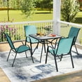 thumbnail image 4 of Gymax Set of 4 Patio Dining Chairs Stackable Armrest Space Saving Garden Blue, 4 of 10