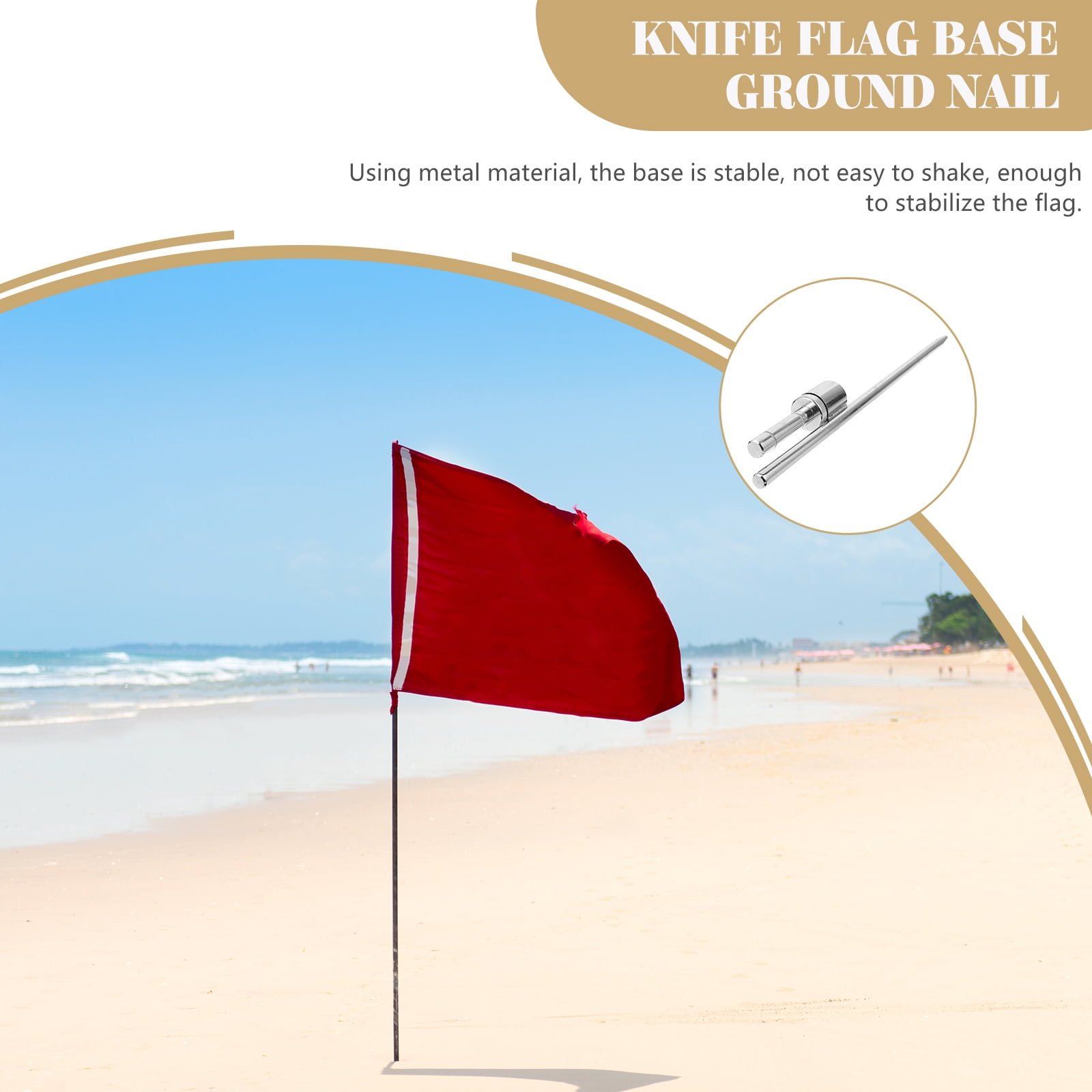 SKISUNO 1Pack Outdoor Flag Stick for Banner 19.7x1.9in