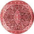 thumbnail image 1 of Ahgly Company Indoor Round Medallion Red Traditional Area Rugs, 5' Round, 1 of 4