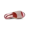 thumbnail image 4 of BLISSFUL STEP Women Glitter Platform Slip on Wedge Heels Sandals Pink 8, 4 of 7