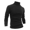 thumbnail image 1 of CamisePaHombres De Mangas Largas Cuello De Cisne Ajuste Delgado Casual Negro 48, 1 of 7