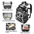 thumbnail image 5 of JIALIOU 14" Laptop Backpack Waterproof Airline Approved Stylish Casual Daypack for Travel Business College Work, Skull Pixel Art, 5 of 8