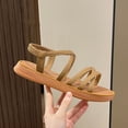 thumbnail image 6 of Wowcloth Women's Fashion Casual Sandals – Solid Color Cross-Strap Round Toe Open-Toe with Rear Elastic Band Flat Sole for Spring Beachwear, 6 of 8