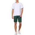 thumbnail image 2 of INSPIRE CHIC Stripes Shorts for Men's Pleated Front Business Summer Chino Dress Shorts 36 Dark Green, 2 of 5