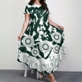 thumbnail image 4 of Ruimatai Robe Décontractée Grande Taille pour Femmes Manches Courtes Col Rond Été Fluide Confortable Élégante Imprimée Plage Fête T-Shirt Robe, 4 of 9