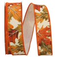 thumbnail image 1 of Reliant Ribbon 93578W-058-09H Leaf Foliage Canvas Wired Edge Ribbon - Orange - 1.5 in. x 20 yards, 1 of 1