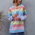 thumbnail image 4 of Sudaderas con capucha a Rayas NikouMX para Mujer Largas de Arco Iris, 4 of 7