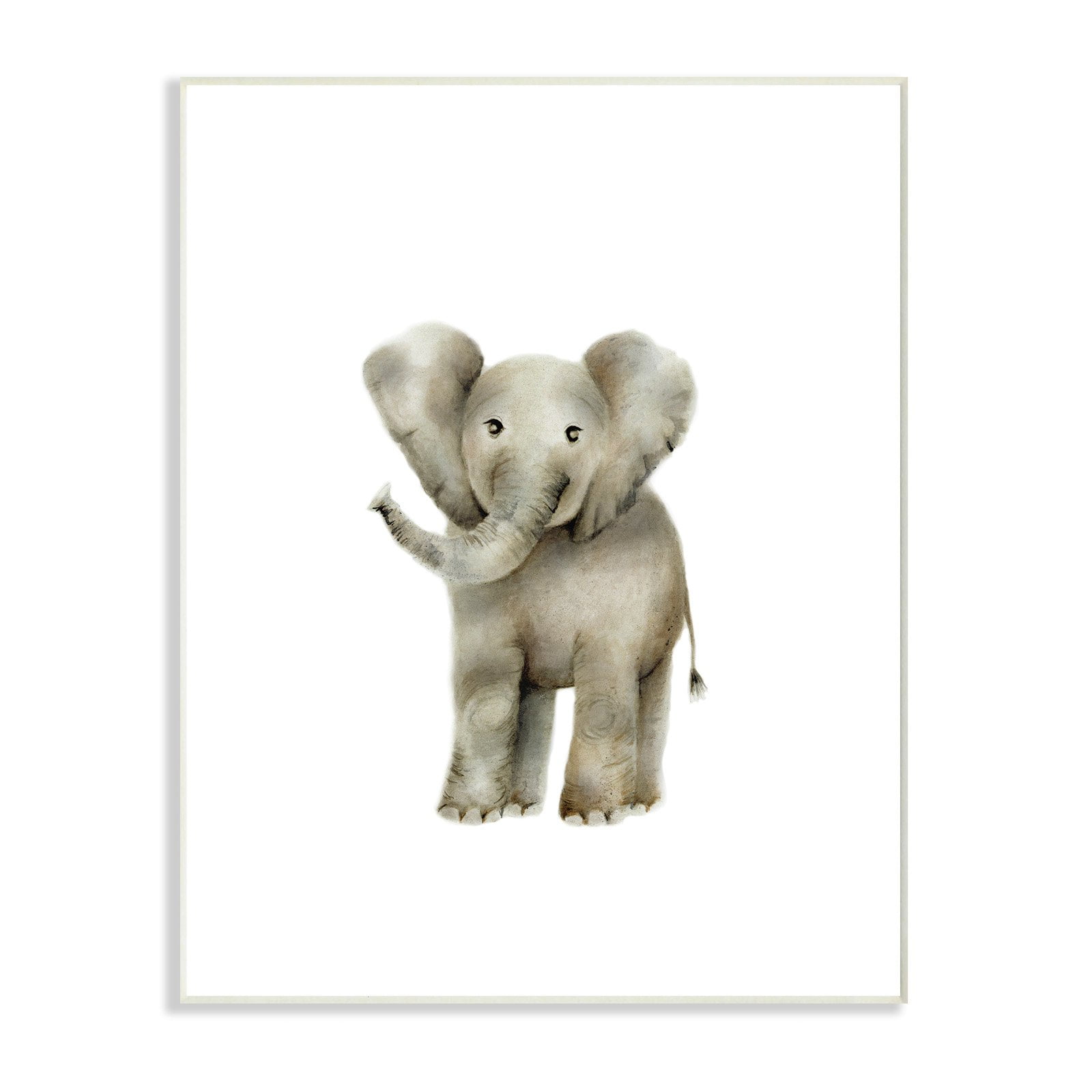 The Kids Room by Stupell Happy Baby Elephant Illustration Wall Plaque Art, 10 x 0.5 x 15