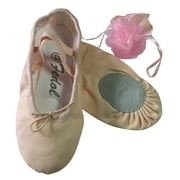 Fedol Girl's Canvas Split-sole Ballet Slippers, Ballet Shoes. Free Gift Bag