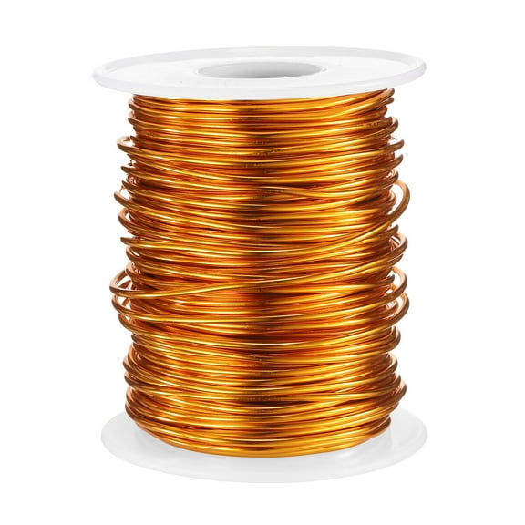 Uxcell 16 Gauge Aluminum Craft Wire 1.5mm 98.5ft Flexible Bendable Anodized Metal Jewelry Sculpting Wire for Jewelry Making Modelling Craft DIY, Gold Tone