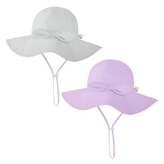 TELOLY 2Pcs Baby Sun Hat,Wide Brim Sun Protection Toddler Sun Hat,Quick-Drying Infant Sun Hat,Colormixing1