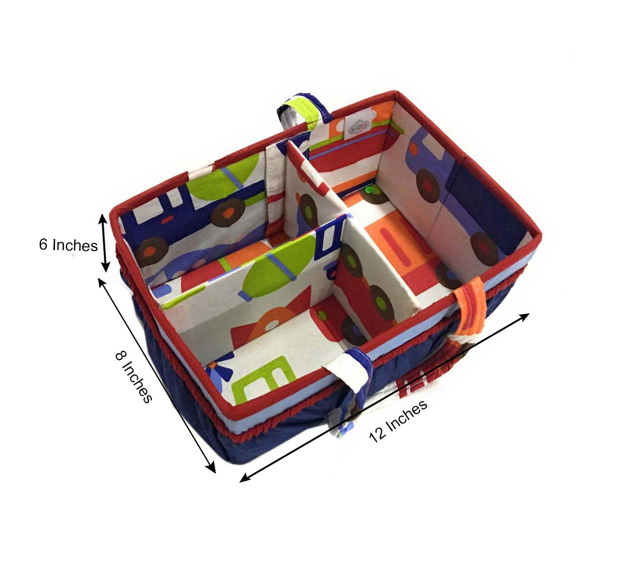 Bacati - Nursery Storage Caddy Transportation Blue/Navy/Orange/Red/Green Boys