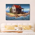 thumbnail image 4 of Póster de lienzo de Una cabaña marrón junto al mar, decoración de dormitorio, paisaje deportivo, decoración de oficina, regalo, estilo marco, 20 x 30 cm, 4 of 8