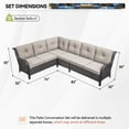 thumbnail image 2 of Gymojoy 2-Piece Outdoor Patio Furniture Set, L-Shaped Sectional Sofa, All-Weather PE Wicker Rattan Conversation Set,Brown/Beige, 2 of 7