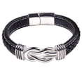 thumbnail image 5 of Pulsera de cuero de acero inoxidable para viajeros de moda europea y americana Pulsera de acero inoxidable con giro magnético lovemyson para hombre, 5 of 5