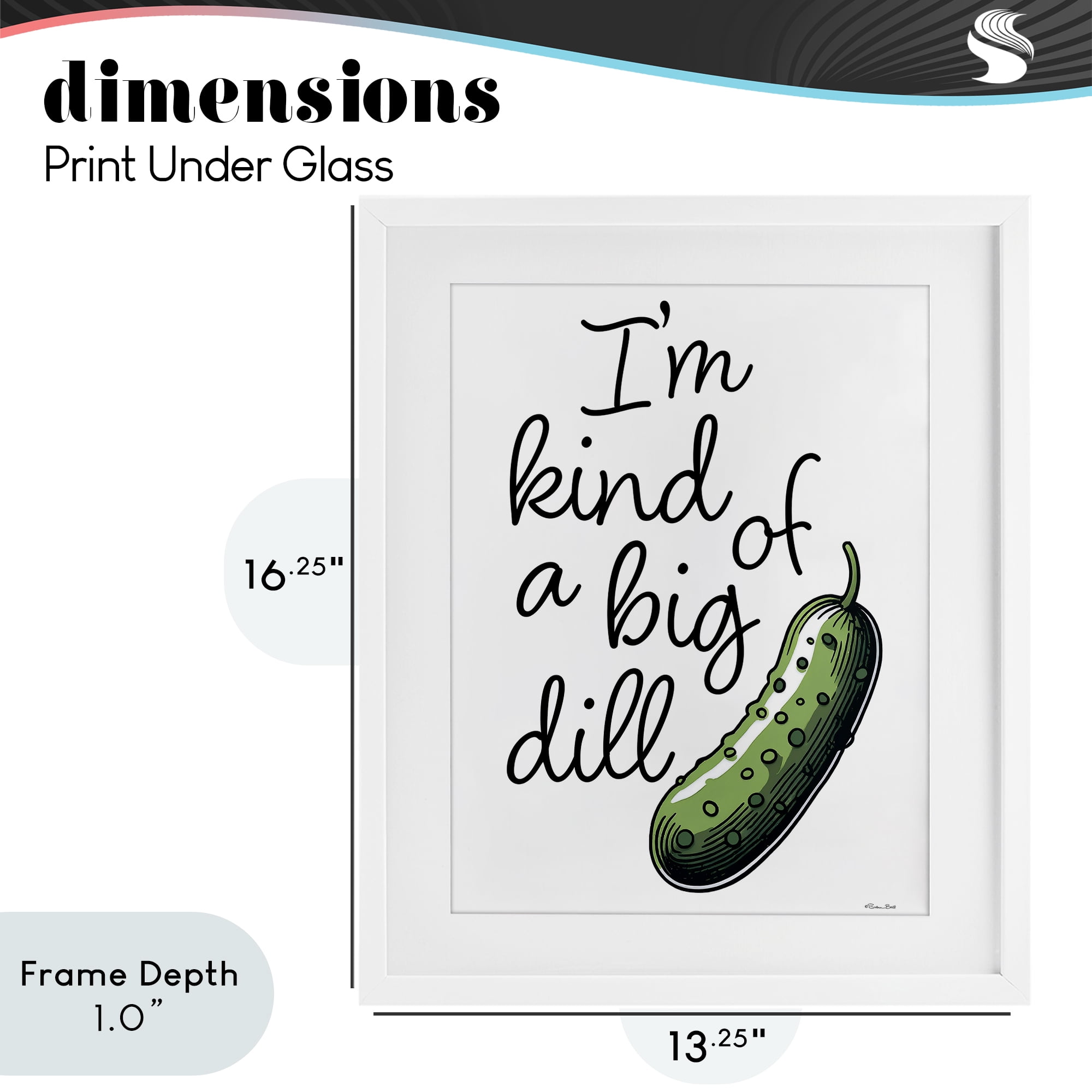 Stupell Industries Kind Of A Big Dill Pickle White Framed Print Under Glass, design by Susan Ball