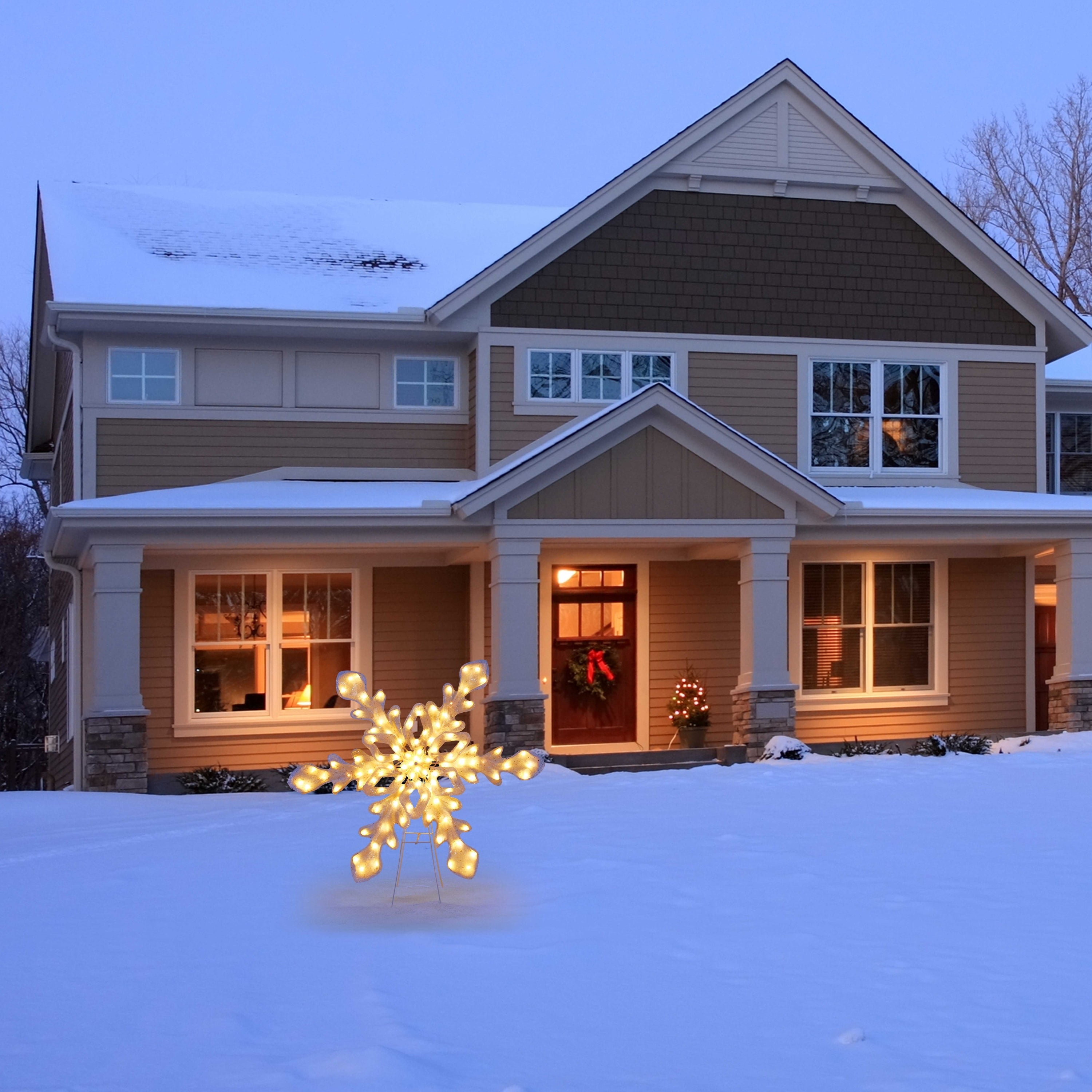Mr. Christmas 35" Outdoor Twinkling LED Snowflake, White