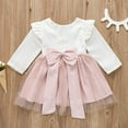 thumbnail image 3 of Qiylii Little Girls Summer Dress, Ruffle Sleeve O Neck Lace Back Zip TuTu Dress, 3 of 7